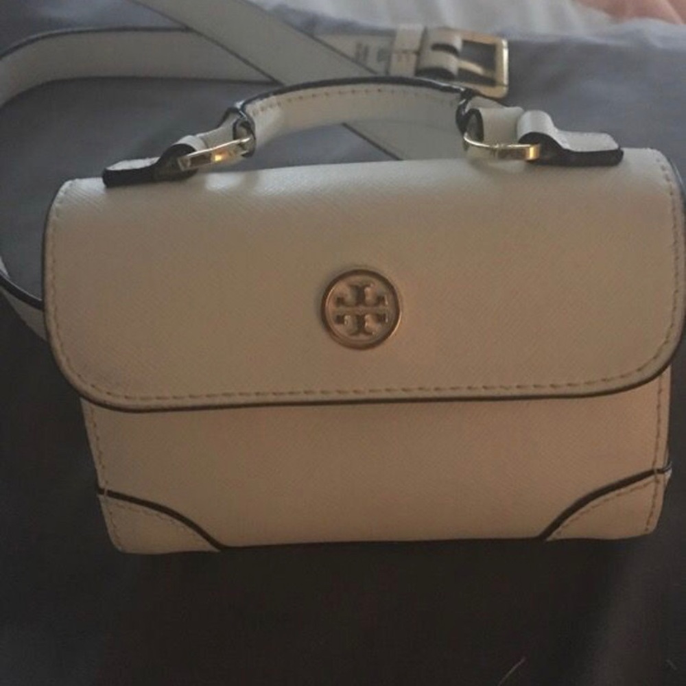 Tory Burch white leather Waist pouch